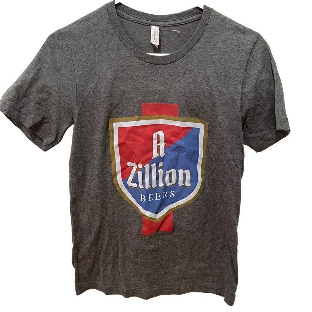 Barstool Sports TShirt Unisex S A Zillion Beers Dark Heather Gray Screenprint